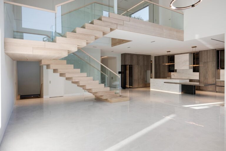 Luxury Hallway Stairs with Glass Railing